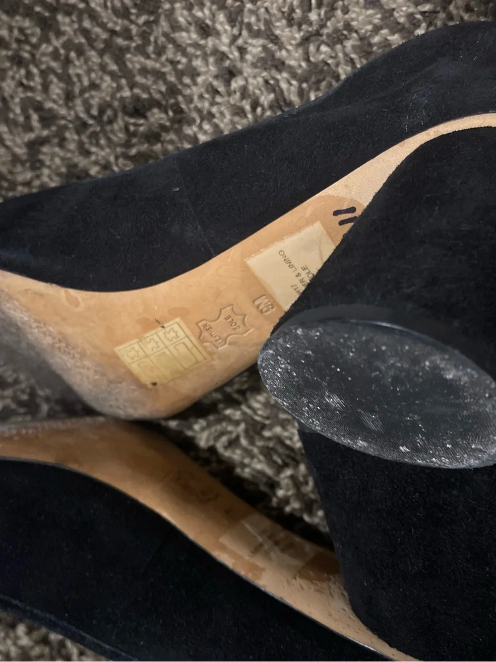 Tory Burch Black Suede Round-Toe Heels